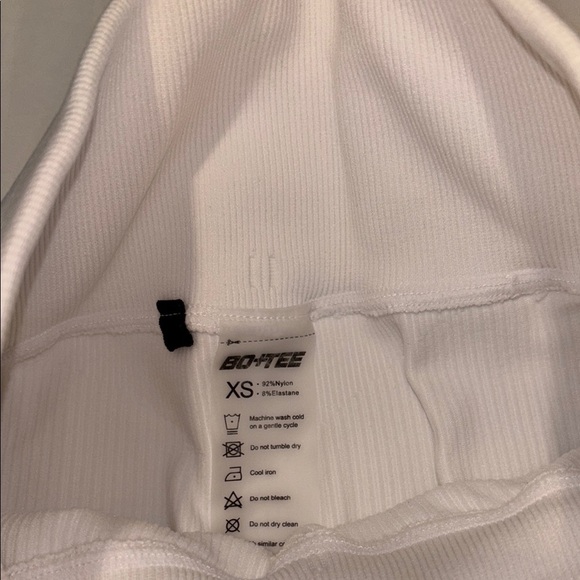 White BO+TEE Ribbed Shorts - Picture 4 of 5
